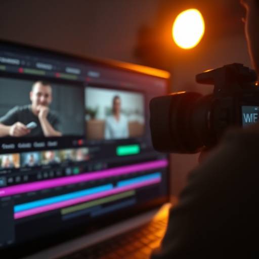 Video editor working on a timeline in video editing software